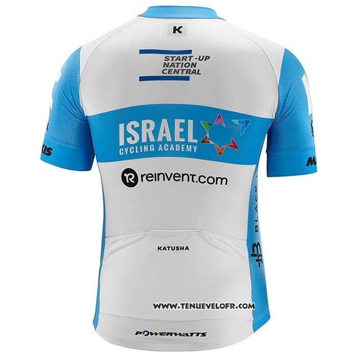 2020 Maillot Ciclismo Israel Cycling Academy Bleu Clair Blanc Manches Courtes et Cuissard